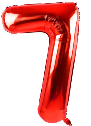34in Trico Red Number 7 Balloon - Joker Party Supply