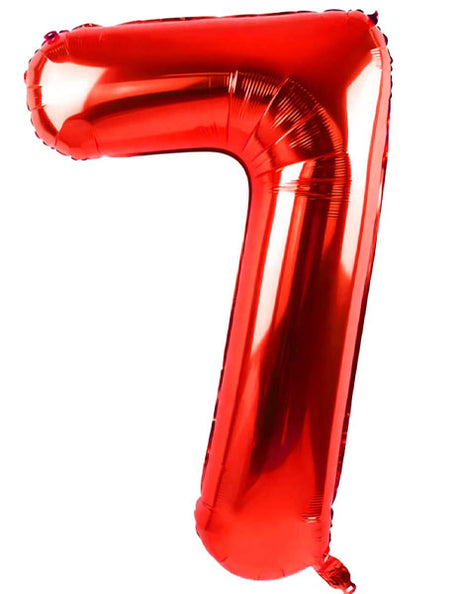 34in Trico Red Number 7 Balloon - Joker Party Supply