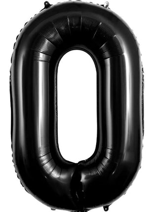 34in Trico Black Number 0 Balloon - Joker Party Supply