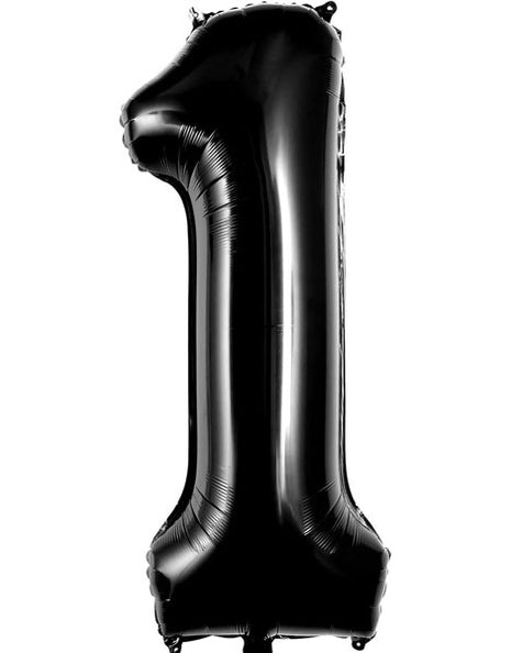34in Trico Black Number 1 Balloon - Joker Party Supply