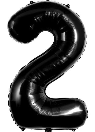 34in Trico Black Number 2 Balloon - Joker Party Supply