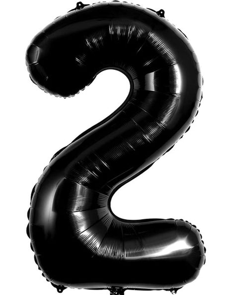 34in Trico Black Number 2 Balloon - Joker Party Supply