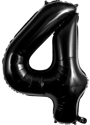 34in Trico Black Number 4 Balloon - Joker Party Supply