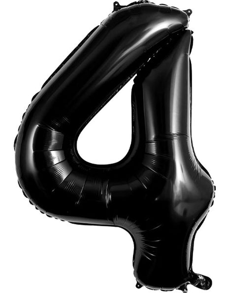 34in Trico Black Number 4 Balloon - Joker Party Supply