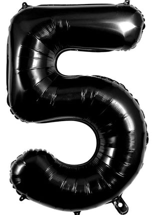 34in Trico Black Number 5 Balloon - Joker Party Supply