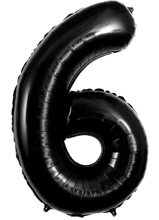 34in Trico Black Number 6 Balloon - Joker Party Supply