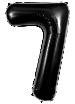 34in Trico Black Number 7 Balloon - Joker Party Supply