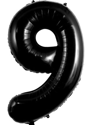 34in Trico Black Number 9 Balloon - Joker Party Supply