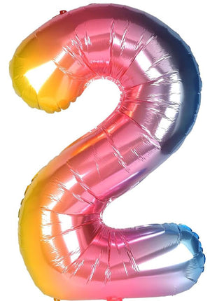 34in Trico Rianbow Number 2 Balloon - Joker Party Supply