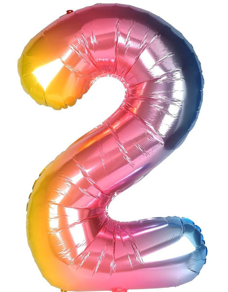 34in Trico Rianbow Number 2 Balloon - Joker Party Supply