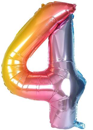34in Trico Rianbow Number 4 Balloon - Joker Party Supply