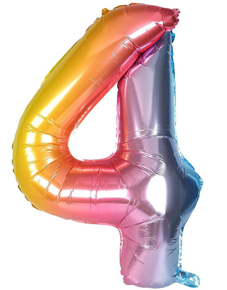 34in Trico Rianbow Number 4 Balloon - Joker Party Supply
