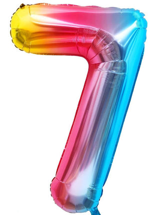 34in Trico Rianbow Number 7 Balloon - Joker Party Supply