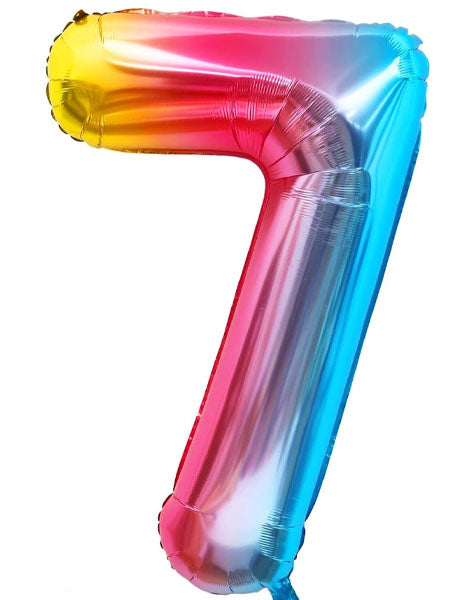 34in Trico Rianbow Number 7 Balloon - Joker Party Supply