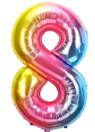 34in Trico Rianbow Number 8 Balloon - Joker Party Supply