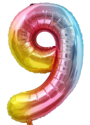 34in Trico Rianbow Number 9 Balloon - Joker Party Supply