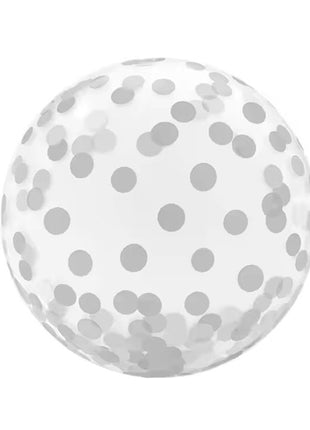 18in Trico Clear Silver Dots Bubble Balloon - Joker Party Supply