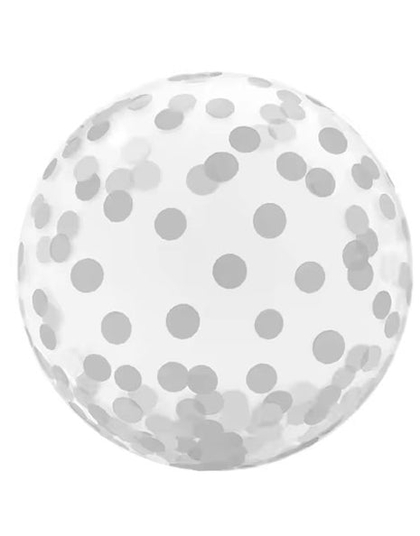 18in Trico Clear Silver Dots Bubble Balloon - Joker Party Supply