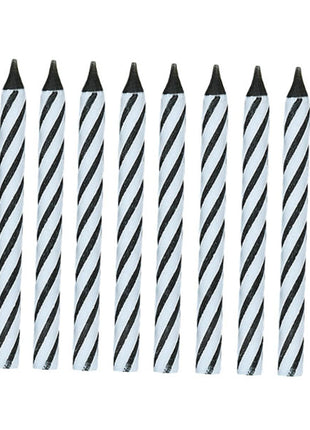 Velas de cumpleaños únicas en espiral negras (24 unidades)
