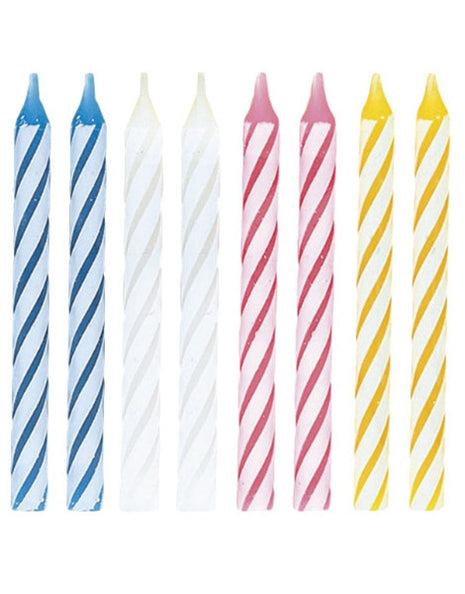 Velas de cumpleaños surtidas en espiral únicas (24 unidades)