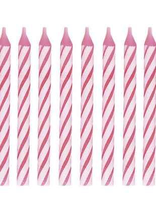 Velas de cumpleaños únicas en espiral rosa (24 unidades)