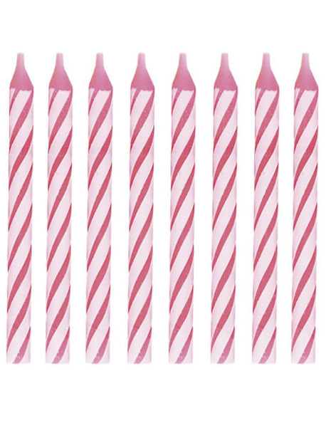 Velas de cumpleaños únicas en espiral rosa (24 unidades)