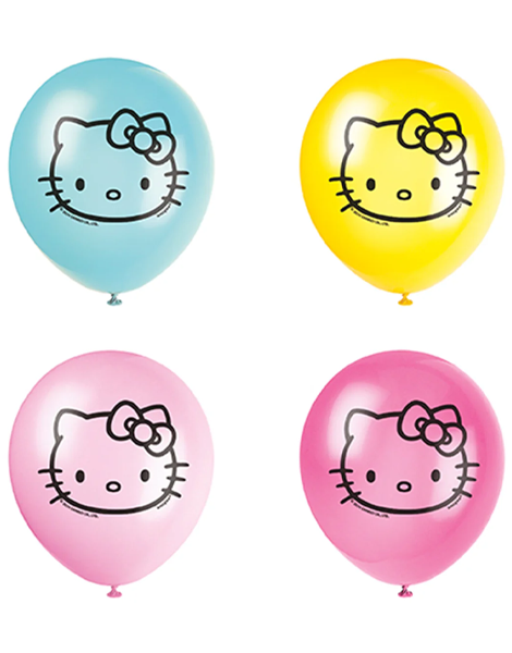 12in Unique Hello Kitty and Friends Latex Balloons 8ct - Joker Party Supply