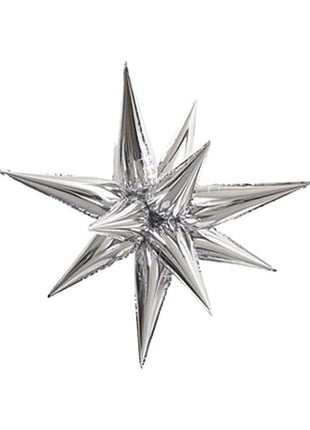 40in Unique Silver Star-Burst Balloon - Joker Party Supply