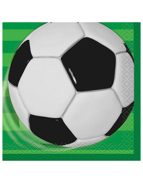 Unique 3D Soccer Lunch Napkins 2ply 16ct