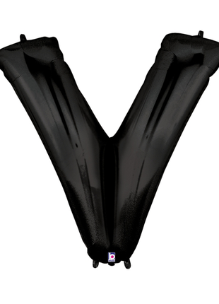34in Betallic Black Letter V Megaloons - Joker Party Supply