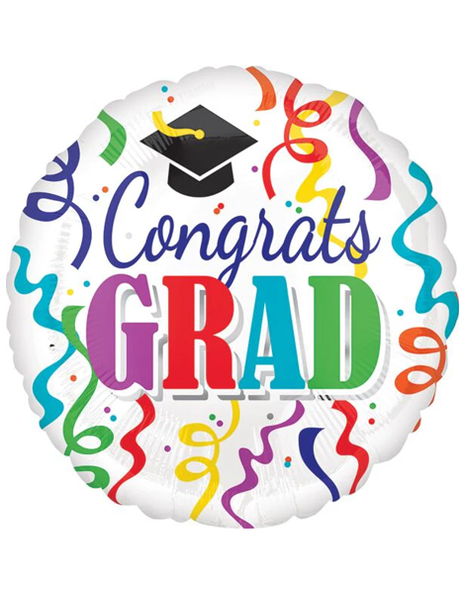 Globo con serpentinas de 18 pulgadas Value Plus Congratulations Grad