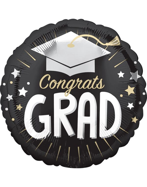 18in Value Plus Congrats Grad Silver Cap Balloon