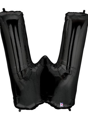 34in Betallic Black Letter W Megaloons - Joker Party Supply
