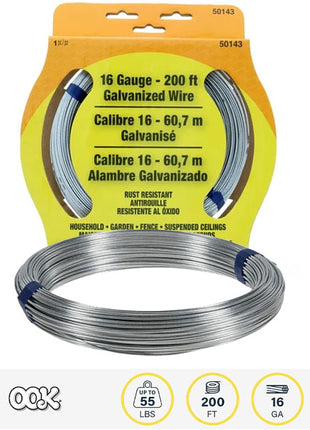 OOK 16 Gauge 200ft Galvanized Wired - Joker Party Supply