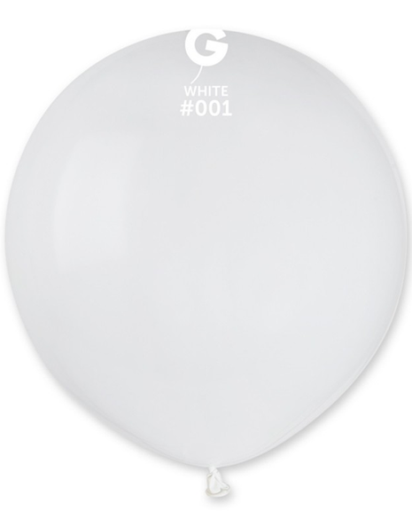19in Gemar Standard White Balloons 25ct #001 - Joker Party Supply