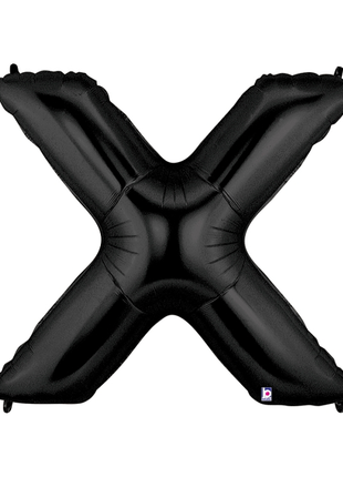 34in Betallic Black Letter X Megaloons - Joker Party Supply