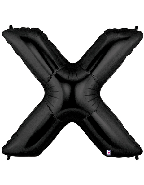 34in Betallic Black Letter X Megaloons - Joker Party Supply