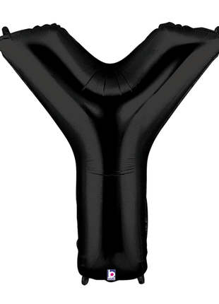 34in Betallic Black Letter Y Megaloons - Joker Party Supply