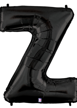 34in Betallic Black Letter Z Megaloons - Joker Party Supply