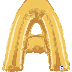 14in Betallic Air-Filled Gold Letter A Balloon - Joker Party Supply