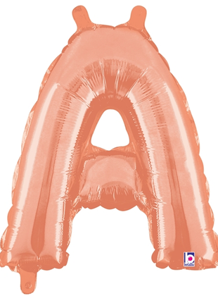 14in Betallic Air-Filled Rose Gold Letter A Balloon - Joker Party Supply