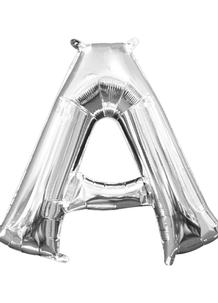 16in Anagram Air-Filled Silver Letter A Balloon - Joker Party Supply