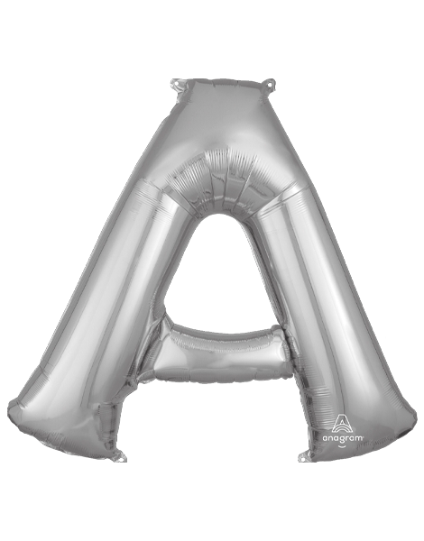 34in Anagram Silver Letter A Balloon - Joker Party Supply