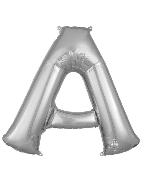 34in Anagram Silver Letter A Balloon - Joker Party Supply