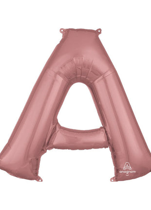 34in Anagram Rose Gold Letter A Balloon - Joker Party Supply