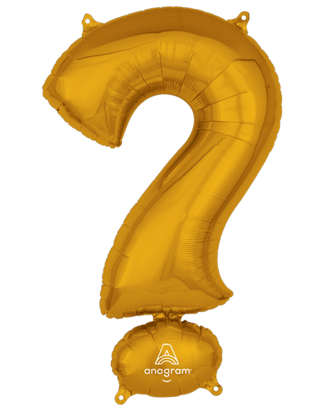36in Anagram Gold ? Symbol Balloon - Joker Party Supply