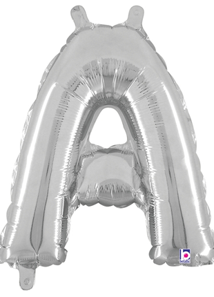 14in Betallic Air-Filled Silver Letter A Balloon - Joker Party Supply