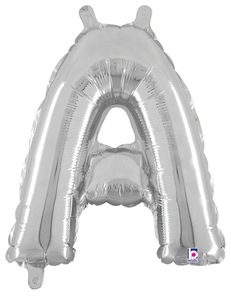 14in Betallic Air-Filled Silver Letter A Balloon - Joker Party Supply