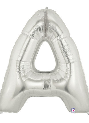 34in Betallic Silver Letter A Megaloons - Joker Party Supply