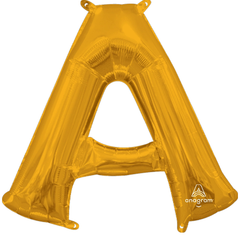 16in Anagram Air-Filled Gold Letter A Balloon - Joker Party Supply